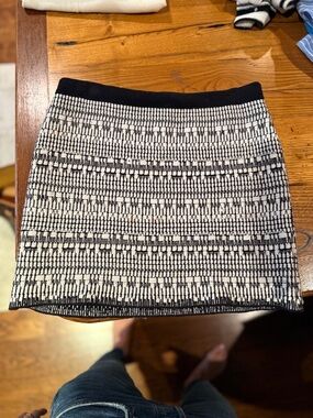 Helmut Lang Black & White Knit Mini Skirt